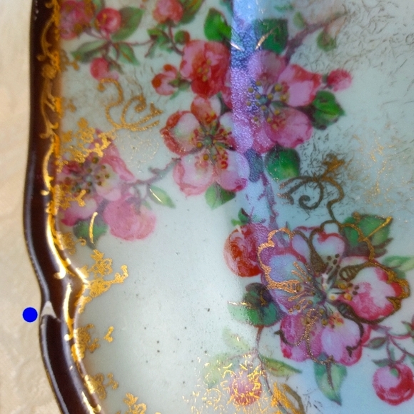 Vintage 12" Lecot Hand Painted China Serving Plate - Picture 11 of 12